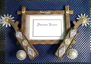Vintage Cowboy Western Style Metal Picture Frame 4" x 6" Very Rare - Picture 1 of 4