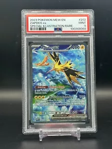 PSA 9 MINT Zapdos EX 151 MEW Full Art Holo Pokemon Karte #202/165 - Bild 1 von 2