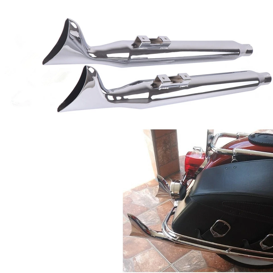 "Silenciador deslizable cola de pez cromado 36"" cola de pez 3" para Harley Touring 1995-2016" Foto 1 de 4