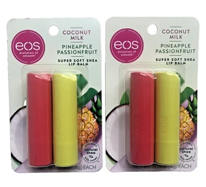(2 paquetes) bálsamo labial de karité súper suave eos (leche de coco y piña maracuyá) - Imagen 1 de 3