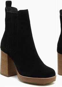 Botas de gamuza negras Kelsi Dagger Brooklyn Racer Botín Chelsea 9 Anthropologie - Imagen 1 de 5