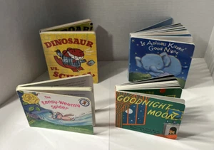 Board Books Lot Of 4: Dinosaur vs School; Goodnight Moon; Eensy-Weensy Spider +1 - Picture 1 of 8