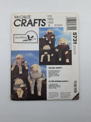 McCalls Sewing Pattern 5731 Soft Toy Humpty Dumpty Pattern Size 16" & 22.5" FF - image 1 of 2