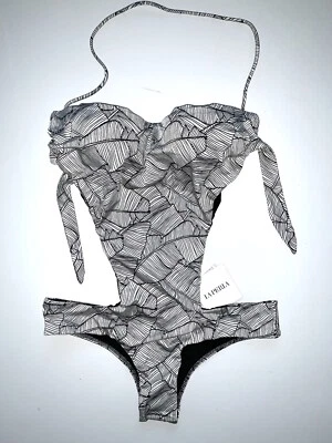Traje de baño LA PERLA 8 B (S) blanco negro recortado de una pieza bandeau tazas con aros B Foto 1 de 4