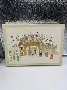 UNICEF Goldfolie Krippe Weihnachtskarten 12 Karten und Umschläge - Bild 1 von 5