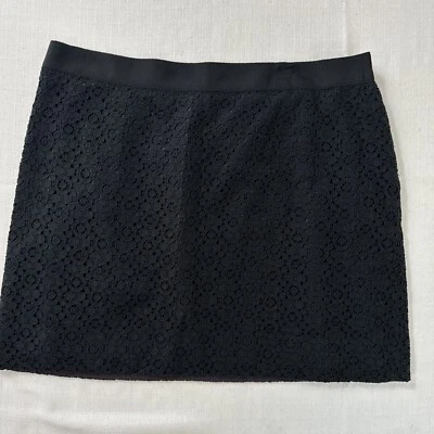 J Crew юбка женщин карандаш прямой черный цветочный кружева карьера минималистский размер 6 - Изображение 1 из 4