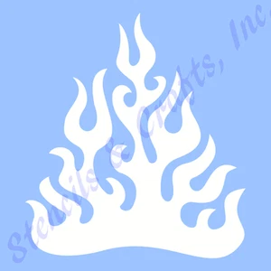 10" Flame Stencil, Fire Stencil, Reusable Stencil, Craft, Paint Stencil, DIY Art - Picture 1 of 1