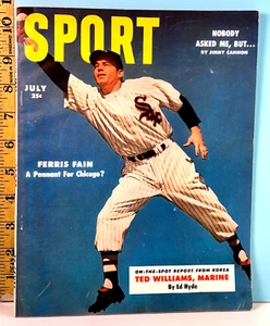 🔥 July 1953 SPORT MAGAZINE Freris Fain Cover VG-EX GRADE🔥 NO LABEL - Picture 1 of 2
