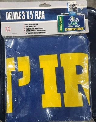 Notre Dame Deluxe 3x5' Flag New in Package Officially Licensed Fremont Die - Image 1 of 4