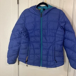 Lolë Giacca Puffer Blu Trapuntata Invernale con Cappuccio Giovanile Taglia Large 10-12 Outdoor - Foto 1 di 5