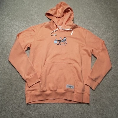 Life Is Good Hoodie Sweatshirt Mens Large Peach Orange Beach - Image 1 of 4