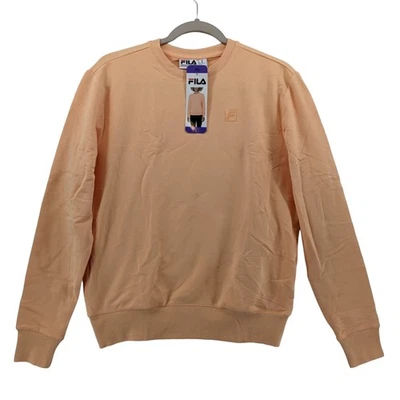 Fila Sweatshirt French Terry Womens Crewneck XS Peach Orange Activewear Pockets - Image 1 of 4