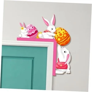 Ostern Tür Eckdeko Holz Türrahmen Ornament Hase Deko lustig - Bild 1 von 8