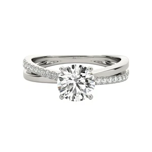 18K White Gold IGI Certified Lab Grown Diamond Wedding Ring 1.25 CT Round Cut - Picture 1 of 13
