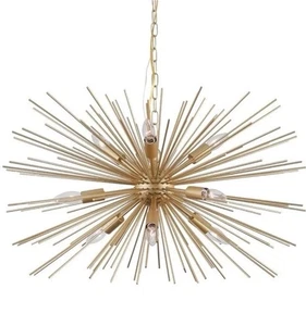 Moderner Gold Sputnik Kronleuchter Vintage 9 Lichter Geometrisch Starburst Kronleuchter... - Bild 1 von 1