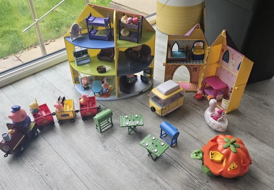 Peppa Pig House, School Playset, Train, Pumpkin Car & Figures – Large Bundle - Image 1 of 3