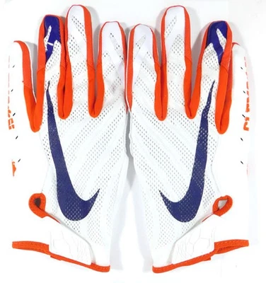 Clemson Tigers Issued Nike Vapor Knit 3 White/Orchid Size 4XL FB Gloves P1000339 - Image 1 of 4