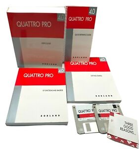 Borland Quattro Pro 4.0 Software with Reference Materials Floppy Disks 3.5"