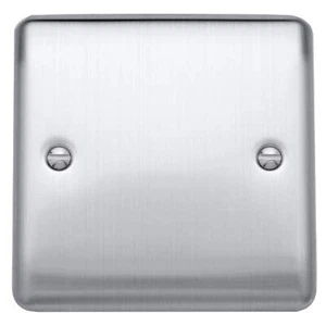 Caradok 1 gang blank plate Brushed Chrome - Picture 1 of 1