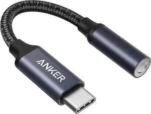 USB C to 3.5mm Audio Adapter, Male to Female Nylon Cable for Samsung S20/S20+/S2 - Picture 1 of 6