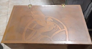 Vintage Copper Humidor Cigar Box Size W/Pegasus Etched Top. Hand Made MRB3F - Picture 1 of 9