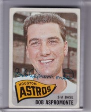 1965 TOPPS #175 BOB ASPROMONTE HAND SIGNED AUTOGRAPH HOUSTON ASTROS 7293