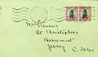 SOUTH AFRICA 1942 WWII 1d PAIR ON NICE CANCELLED COVER TO JERSEY W/ CACHET