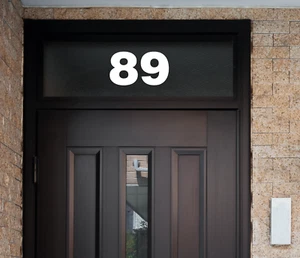 Fanlight House Number Modern Sticker Decal Door Window - MODERN HEL BLK - Picture 1 of 13