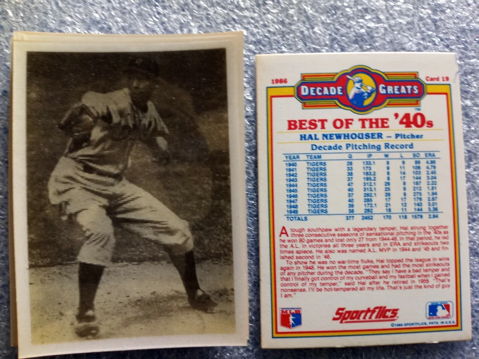 1986 Sportflics Best of the 40's Hal Newhouser Detroit Tigers #19 - Image 1 of 1