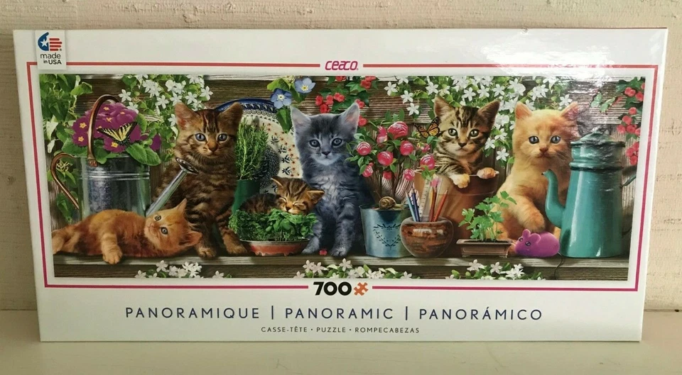 Ceaco Panoramic Kittens in The Garden 700pc Jigsaw Puzzle