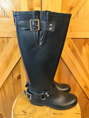 Steve Madden Tsunamii 雨靴黑色 6 码 — 第 1/4 张图片