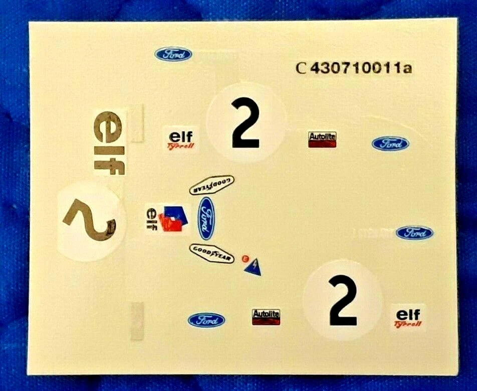Decal 1/43 TYRRELL FORD STEWART #2 1972 MINICHAMPS TAMEO CARTOGRAF BOLOGNA - Immagine 1 di 1