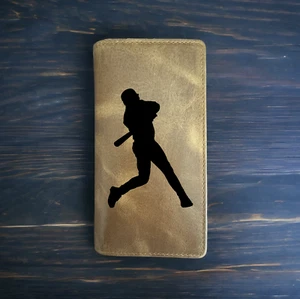 Baseball Player Rodeo Wallet Cowboy Western Buffalo Leather Premium Games NEW - Picture 1 of 10