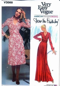 Abito Vogue 2000 Diane Von Furstenburg DVF avvolgente 1549 modello da cucire taglia mancante - Foto 1 di 2