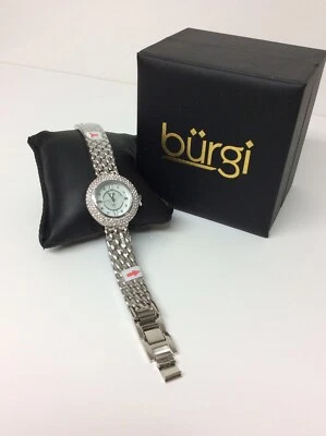 Esfregão suíço feminino Burgi BUR125SS cristal e aço inoxidável com acento de diamante  - Imagem 1 de 4