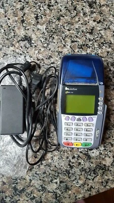 Verifone OMNI 3750 credit card processing terminal w/ printer chip reader, swipe - Image 1 of 4