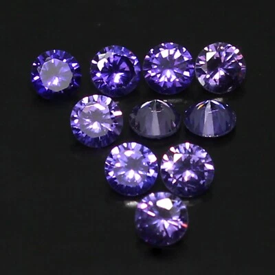 Superb ! Fancy Color VS1 Brilliant Cut Purple Diamond 10 Pcs Lot 3.75 mm Round - Image 1 of 4