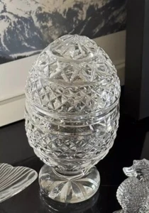 VINTAGE Waterford Crystal Pedestal Egg Cup Box 5.75" - Picture 1 of 4