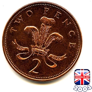 Una moneda británica de dos peniques 2004 Isabel II 2p, ¡21 años! - Imagen 1 de 2