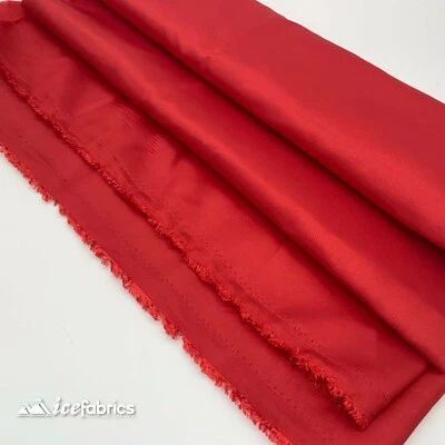 Red Taffeta Fabric By The Yard- Solid Poly Taffeta Fabric- Decoration - Image 1 of 4