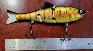 8" Custom Hard Resin Swim Bait - Peacock Bass color - 2 joints - Picture 1 of 3