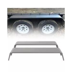 Tandem Axle Trailer Fenders 72-7/8"x10-1/4"x13" Fit 13"-15" Tires Steel 14,2 Pcs - Picture 1 of 8