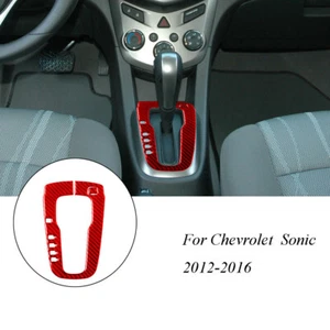 For Chevrolet Sonic Red Carbon Fiber Inner Automatic Gear Shift Panel Cover Trim - Picture 1 of 12