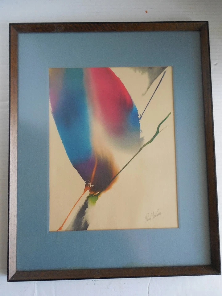 Impresión Litográfica Offset Hoja Paul Jenkins Enmarcada Medidas 20,5" x 16,5" Foto 1 de 3