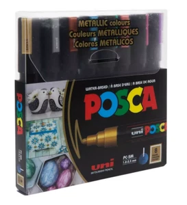 Metallic Uni Posca Paint Markers - 8 Piece Set - Picture 1 of 1