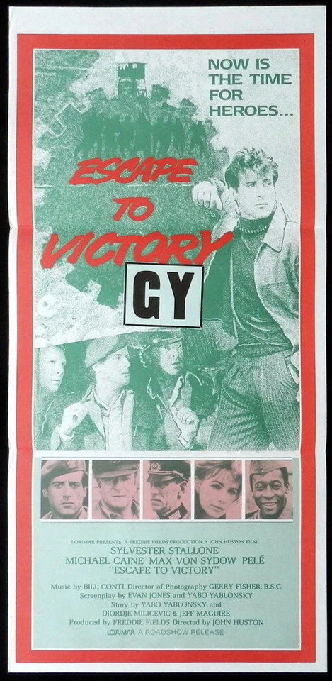 ESCAPE TO VICTORY Original Daybill Movie poster Sylvester Stallone Pelé Soccer - Bild 1 von 1