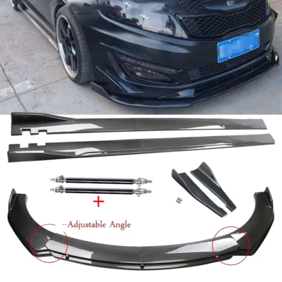 For Kia Optima 2010-2020 Carbon Fiber Front Bumper Lip Rear Splitter Spoiler Foto 1 de 4