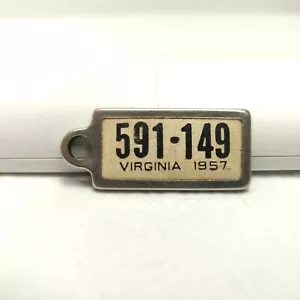 RARE VTG DAV Disabled Veterans Mini License Plate Key Chain Ring VIRGINIA 1957 - Picture 1 of 2
