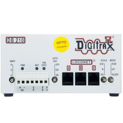 Digitrax ~ New 2025 ~ DB210-OPTO ~ 3/5/8 Amp ~ LocoNet Booster ~ Auto Reversing  - Image 1 of 2