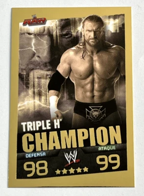 2009 WWE Topps Slam Attax Evolution TCG #005 TRIPLE H Champion Raw Foil - Image 1 of 2